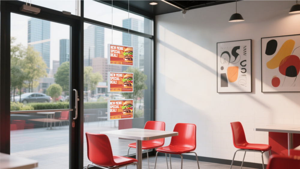Ceiling Hanging Single Sided Window Facing Display 18.5~27