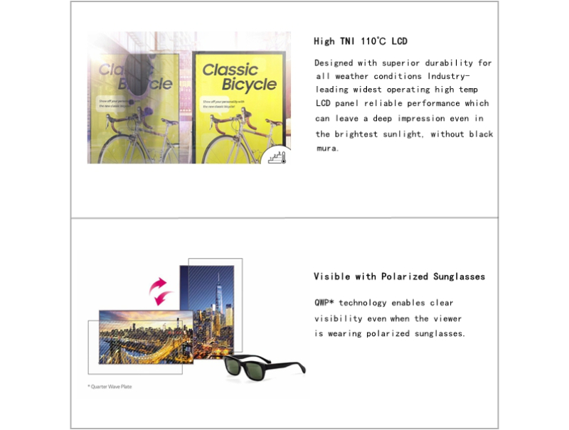 Single Sided Window Facing Display 32~86