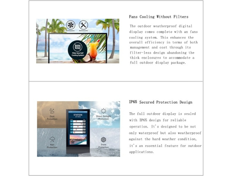 Outdoor Waterproof IP65 All-in-one Display 32"~75“